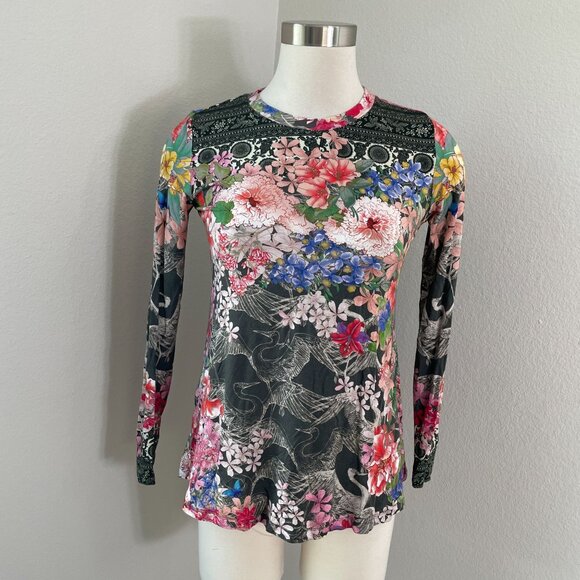 Johnny Was Womens Small Lindana Favorite Long Sleeve Crew Neck Swing Top Shirt - Picture 1 of 10